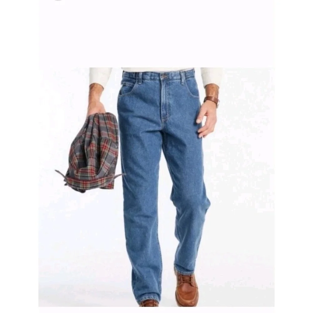 L.L. Bean Double L Comfort Waist Natural Fit Denim Jeans Pants Dad Men's 38/29‎